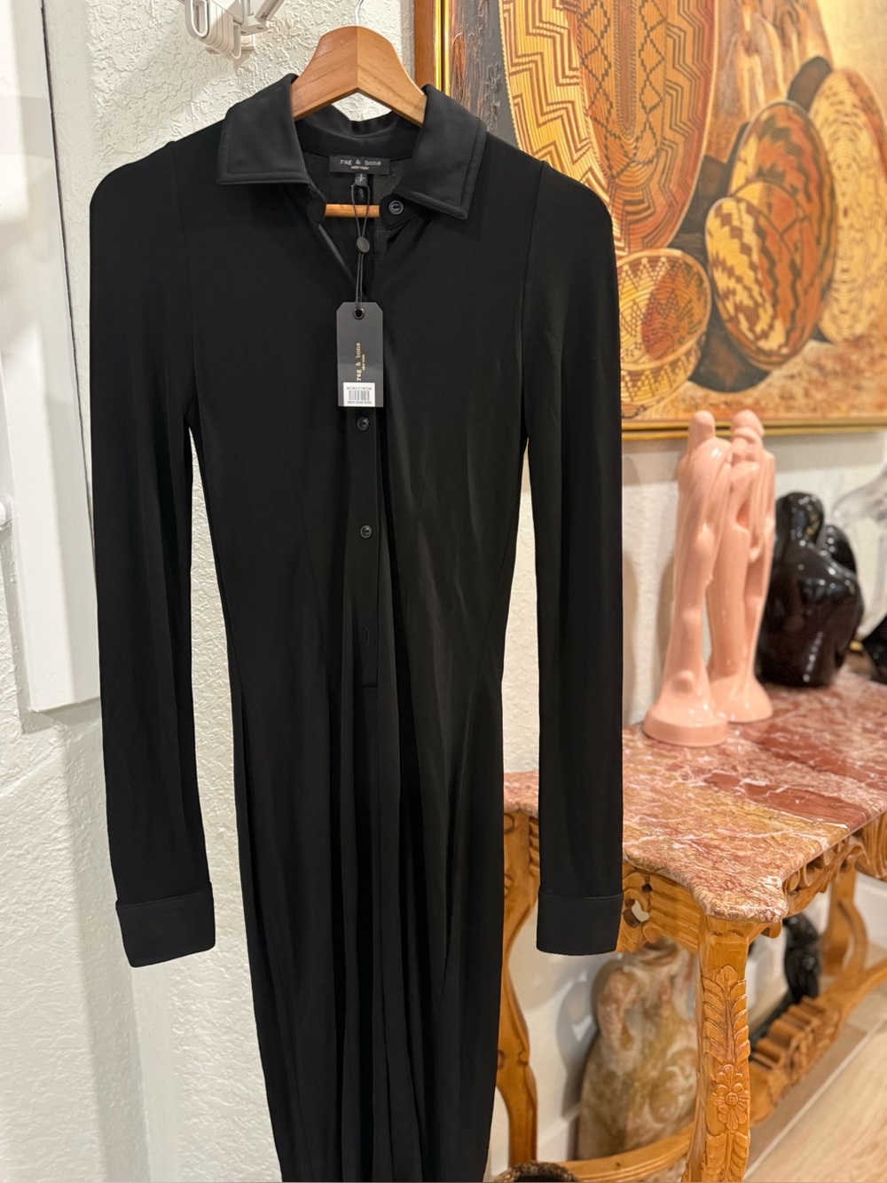NWT rag & bone Black Button-Front Shirt Dress